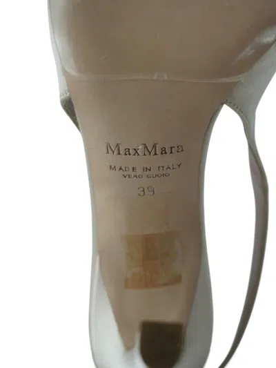 Pre-owned Max Mara 110mm Bussola Slingback Pumps In White