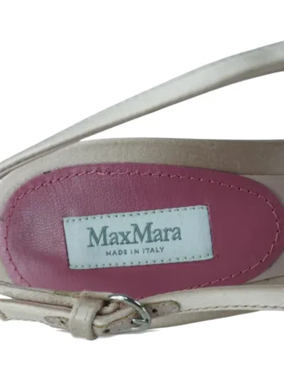 Pre-owned Max Mara 110mm Bussola Slingback Pumps In White
