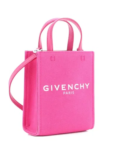Pre-owned Givenchy Vertical G- Canvas Mini Tote Bag In Pink
