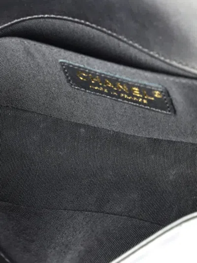 Pre-owned Chanel Boy Flap Bag Chevron Calfskin Small Crossbody Bag In Black