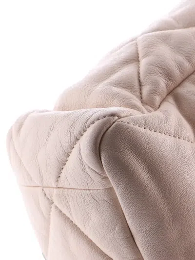 Pre-owned Chanel 19 Flap Bag Quilted Leather Large Crossbody Bag In Neutral