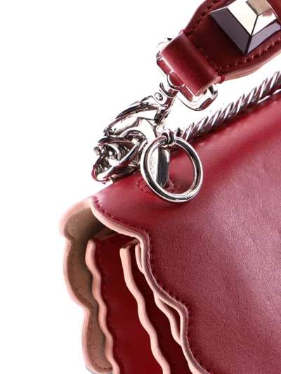 Pre-owned Fendi Kan I Bag Leather Medium Shoulder Bag In Red