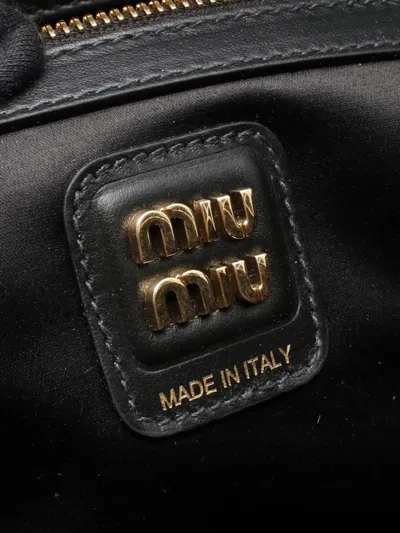 Pre-owned Miu Miu 2010-2025 Calfksin Beau Top Handle Handbag In Black