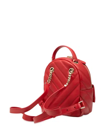 Pre-owned Bvlgari 2010-2025 Leather Serpenti Cabochon Backpack In Red