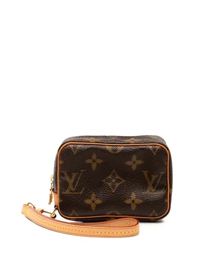 Pre-owned Louis Vuitton 2005 Monogram Trousse Wapity Pouch In Brown