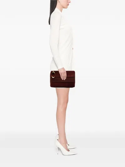 Pre-owned Ferragamo 2010-2025 Suede Clutch Bag In Red