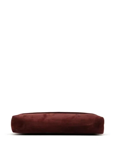 Pre-owned Ferragamo 2010-2025 Suede Clutch Bag In Red