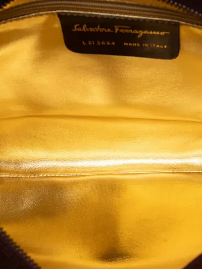 Pre-owned Ferragamo 2010-2025 Suede Clutch Bag In Red