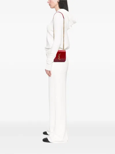 Pre-owned Saint Laurent 2019 Small Patent Vicky Crossbody Bag In Red