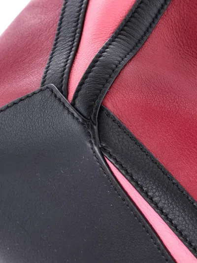 Pre-owned Loewe Puzzle Bag Leather Small Satchel In Red