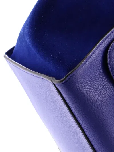 Pre-owned Celine Trapeze Bag Leather Medium Satchel In Blue