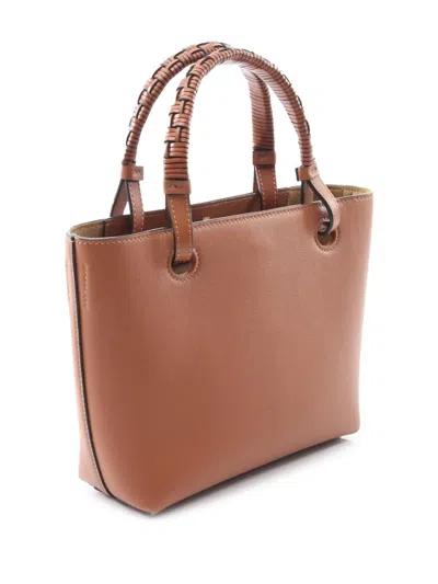 Pre-owned Loewe 2010-2025 Mini Leather Anagram Satchel In Brown