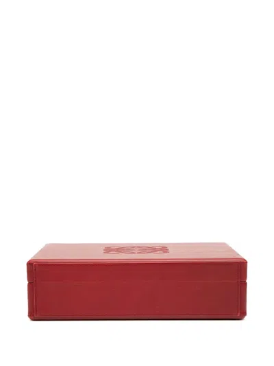 Pre-owned Loewe 2000-2025 Leather Anagram Jewelry Box In Red