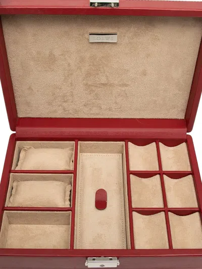 Pre-owned Loewe 2000-2025 Leather Anagram Jewelry Box In Red