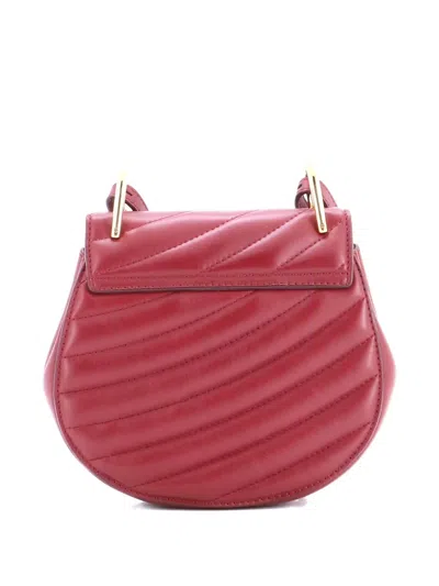 Pre-owned Chloé Drew Bijou Quilted Leather Small Crossbody Bag In Red