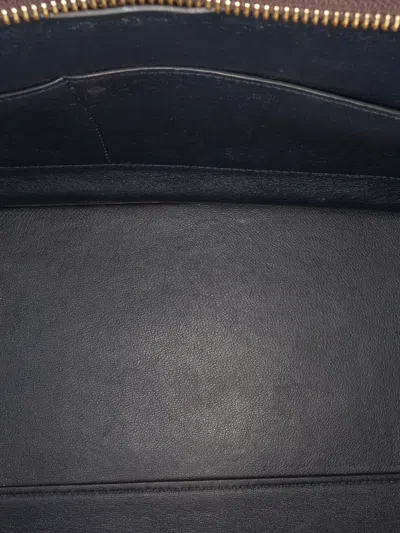 Pre-owned Celine 2012 Medium Tricolor Leather Trapeze Satchel In Red