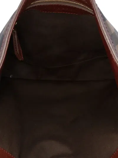 Pre-owned Burberry 2000-2017 Medium Smoke Check Coated Canvas Chain Hobo Bag In Brown