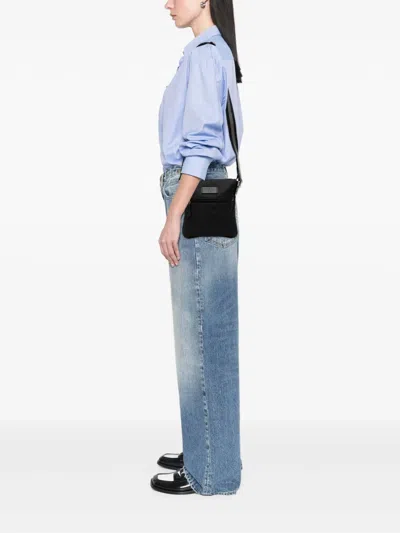 Pre-owned Gucci 2000-2015 Gg Nylon Web Crossbody Bag In Black