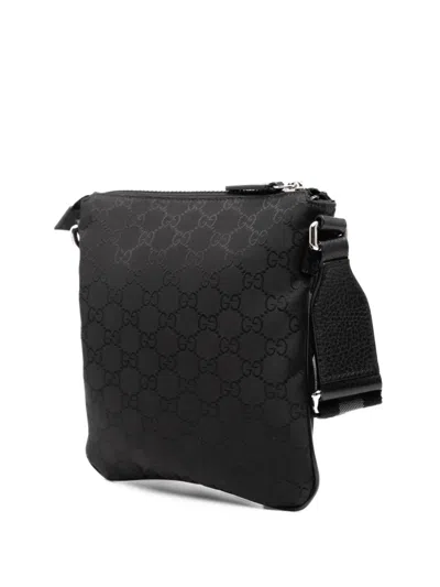Pre-owned Gucci 2000-2015 Gg Nylon Web Crossbody Bag In Black