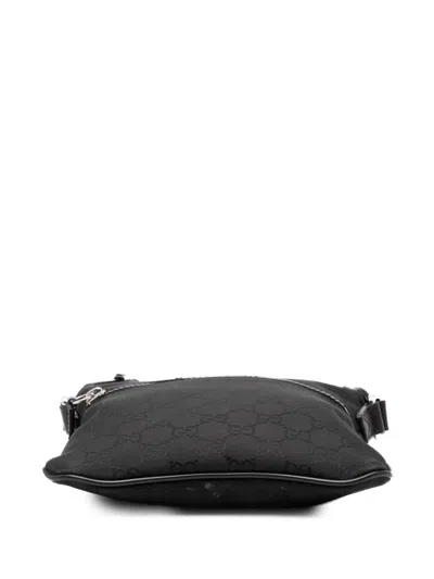 Pre-owned Gucci 2000-2015 Gg Nylon Web Crossbody Bag In Black