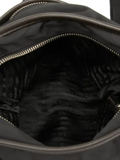 Pre-owned Prada 2013-2025 Tessuto Zip Top Crossbody Bag In Black
