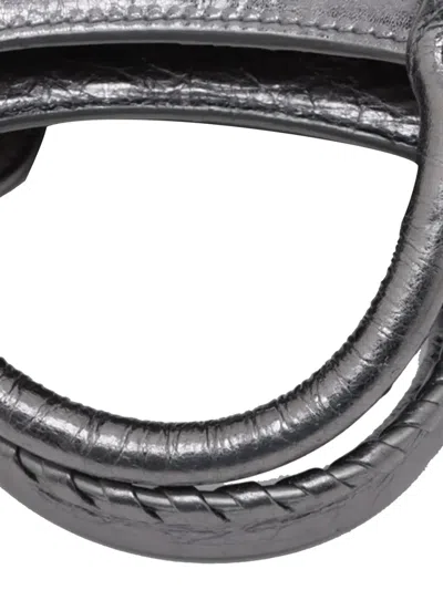 Pre-owned Balenciaga 2022 Xs Metallic Lambskin Motocross Neo Cagole Satchel In Silver