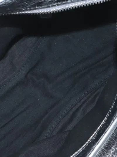 Pre-owned Balenciaga 2022 Xs Metallic Lambskin Motocross Neo Cagole Satchel In Silver