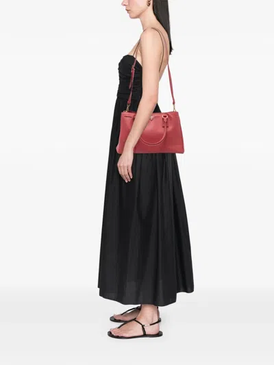 Pre-owned Prada 2013-2025 Medium Saffiano Lux Galleria Satchel In Red