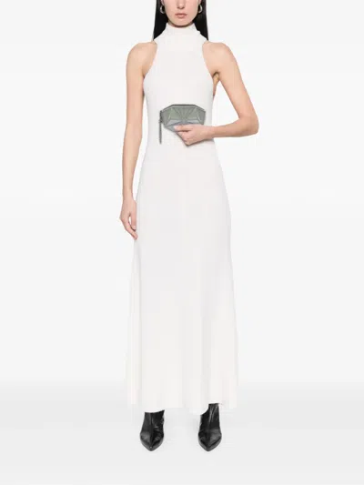 Pre-owned Chanel 2011 Pearlescent Lambskin Midnight Swim Wristlet Clutch Bag In White