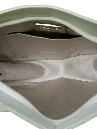 Pre-owned Chanel 2011 Pearlescent Lambskin Midnight Swim Wristlet Clutch Bag In White