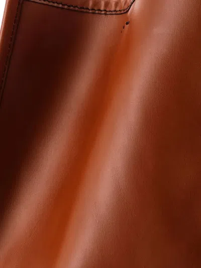 Pre-owned Fendi Sunshine Shopper Leather Large Tote Bag In Brown