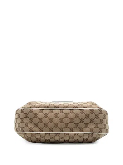 Pre-owned Gucci 2016-2025 Medium Gg Canvas New Ladies Web Shoulder Bag In Brown