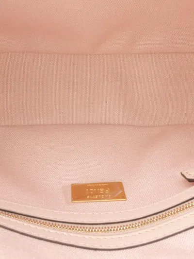 Pre-owned Fendi 2010-2025 Zucca Embroidered Canvas Baguette Satchel In Pink