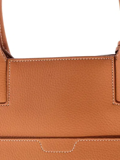 Pre-owned Burberry Frances Leather Medium Tote Bag In Brown