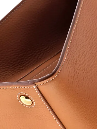 Pre-owned Burberry Frances Leather Medium Tote Bag In Brown