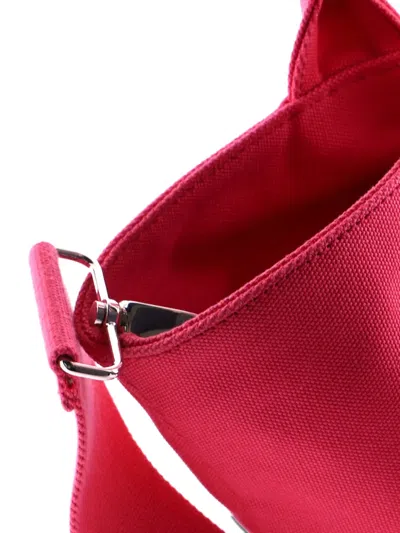 Pre-owned Prada Canapa Convertible Shopping Tote Canvas Medium Bucket Bag In Pink