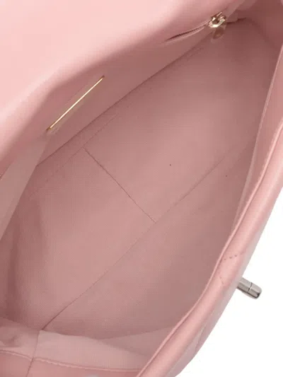 Pre-owned Chanel 2021-2025 Large Lambskin 19 Flap Satchel In Pink