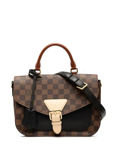 Pre-owned Louis Vuitton 2020 Damier Ebene Beaumarchais Satchel In Brown
