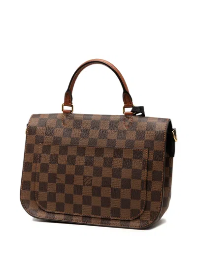 Pre-owned Louis Vuitton 2020 Damier Ebene Beaumarchais Satchel In Brown