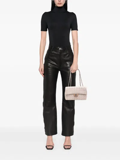 Pre-owned Chanel 2002-2003 Medium New Travel Line Nylon Single Flap Shoulder Bag In Brown