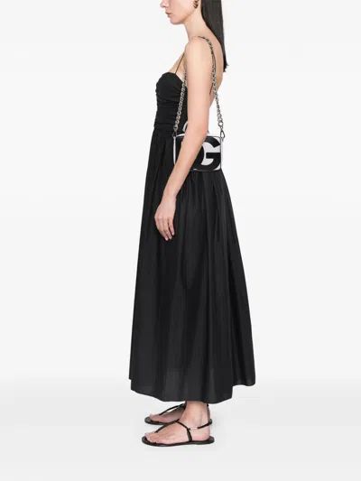 Pre-owned Dolce & Gabbana 2000-2010 Leather Dg Logo Satchel In Black