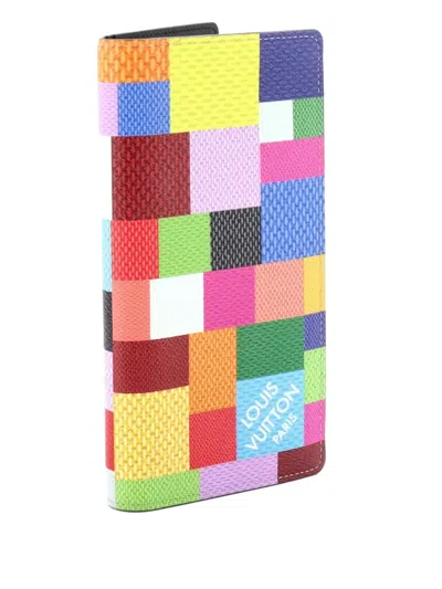 Pre-owned Louis Vuitton Brazza Wallet Limited Edition Multicolor Damier Graphite 3d Small Wallets In Black