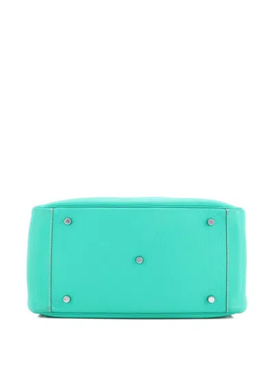 Pre-owned Hermes Lindy Bag Verso Clemence 34 Shoulder Bag In Green