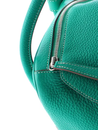 Pre-owned Hermes Lindy Bag Verso Clemence 34 Shoulder Bag In Green