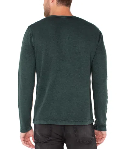 Liverpool Los Angeles Long Sleeve Henley In Green