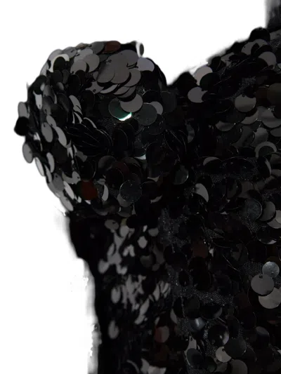 Rotate Birger Christensen Knot-detail Sequin Maxi Dress In Black