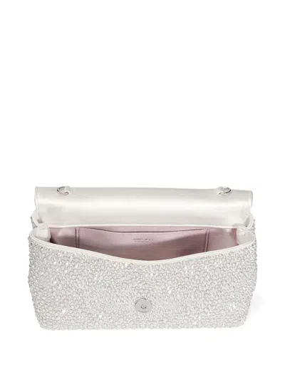 Jimmy Choo Soft Bow Crystal Mini Bag In White