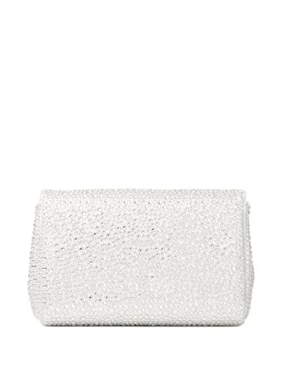 Jimmy Choo Soft Bow Crystal Mini Bag In White