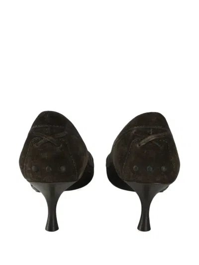 Pre-owned Tod's Vintage 55m Suede Kitten-heel Pumps In Brown