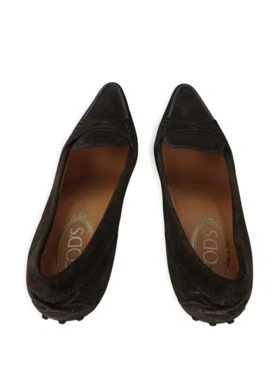 Pre-owned Tod's Vintage 55m Suede Kitten-heel Pumps In Brown